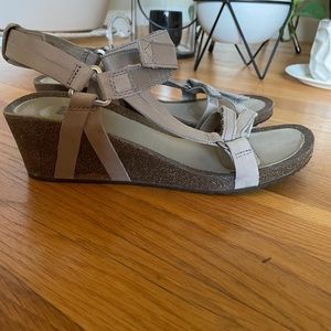 Teva leather wedges